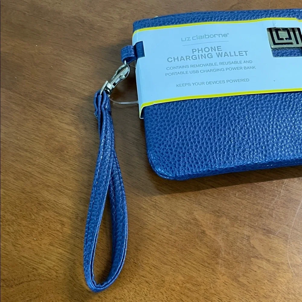 Liz Claiborne Navy Phone Charging Wallet
